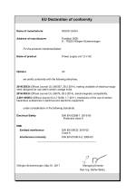 Declaration of conformity External Power Supply Unit 12V AC